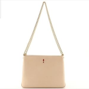 Christian Louboutin Triloubi Spikes Paris  Bag clutch beige nude color